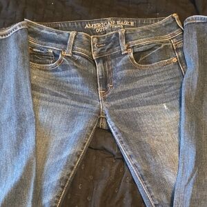 American Eagle Outfitters Women's Classic Blue Kick Boot Size 2 Jeans 29" Inseam